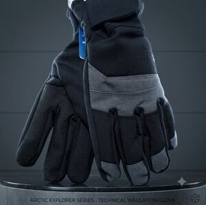 Free Country Black and Gray Men's Insulated Touchscreen Gloves